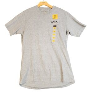 ARIAT REBAR Cotton Strong Logo Short Sleeve T Shirt Heather Grey Men S